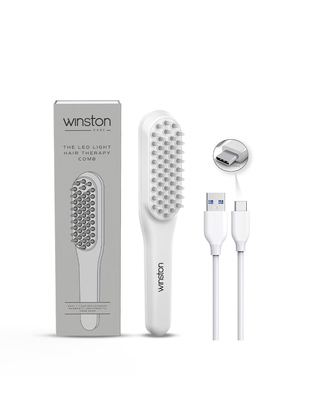 WINSTON LED Scalp Massage Therapy Comb to Boost Head Massager & Reduce Hair Fall