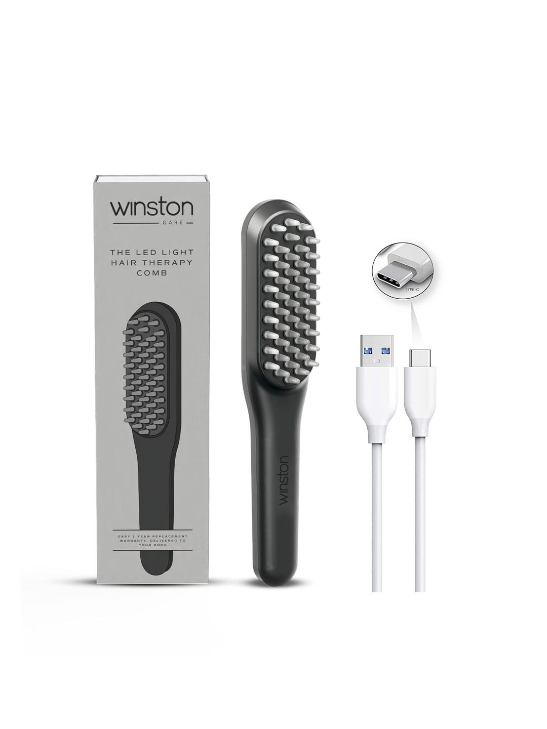 WINSTON LED Scalp Massage Therapy Comb to Boost Hair Regrowth & Reduce Hair Fall
