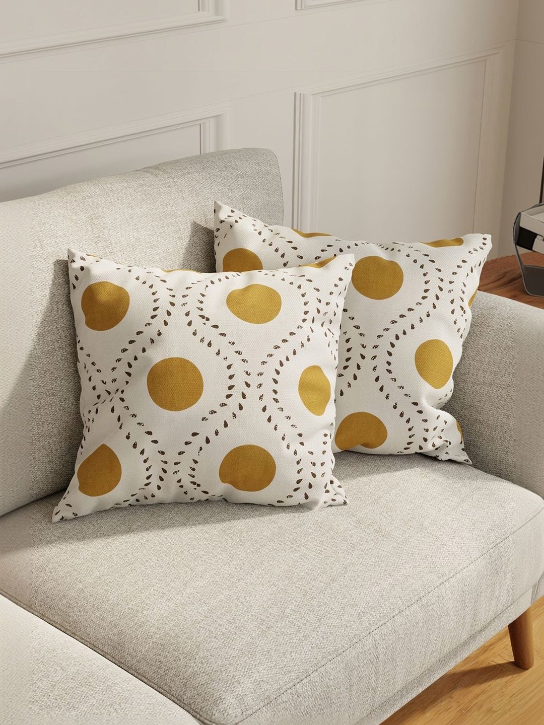 Huesland Multicoloured Set of 2 Abstract Square Cushion Covers