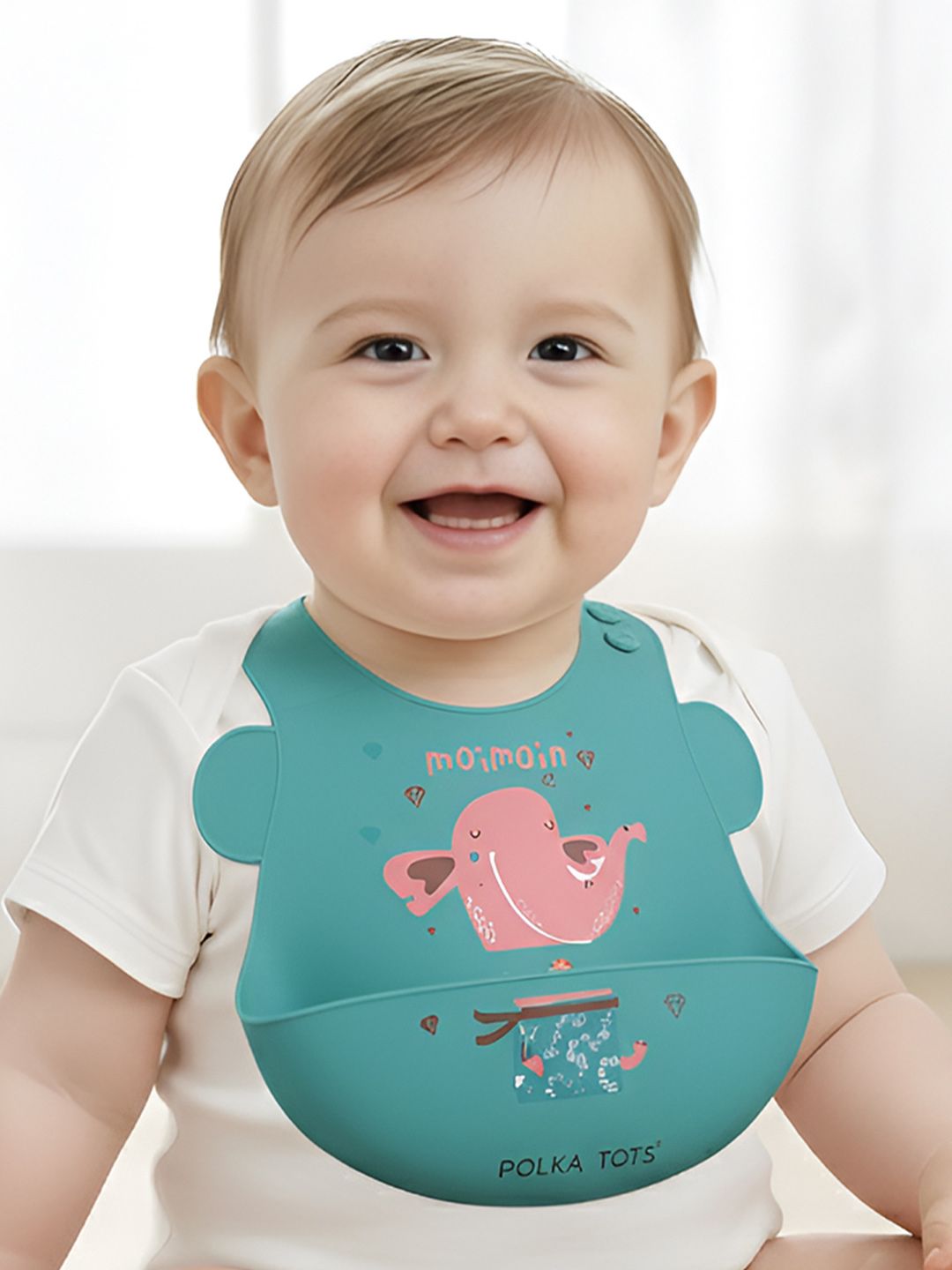 Polka Tots Kids Printed Waterproof Feeding Bibs