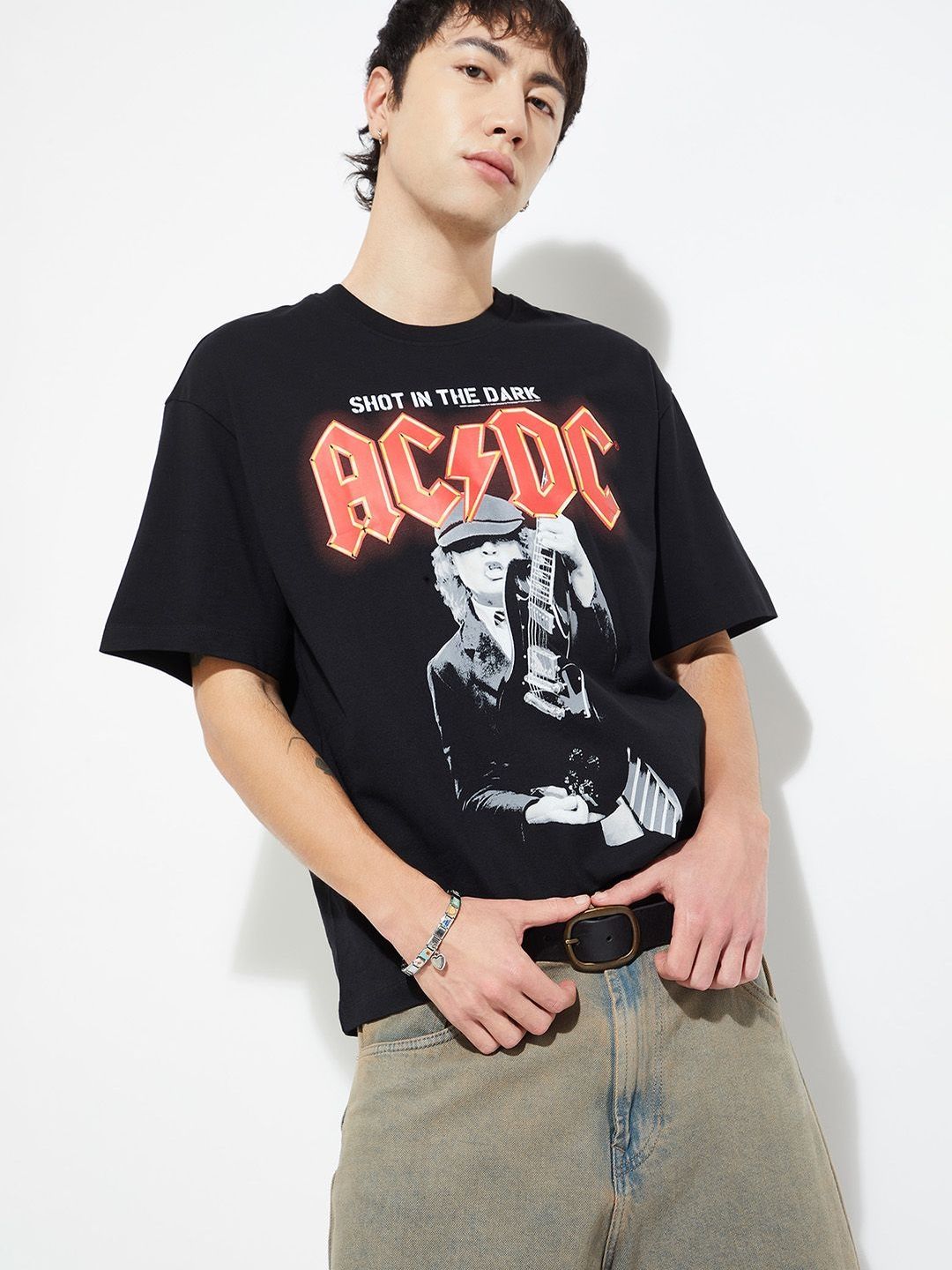 max Men Printed Round Neck Short Sleeves T-shirt
