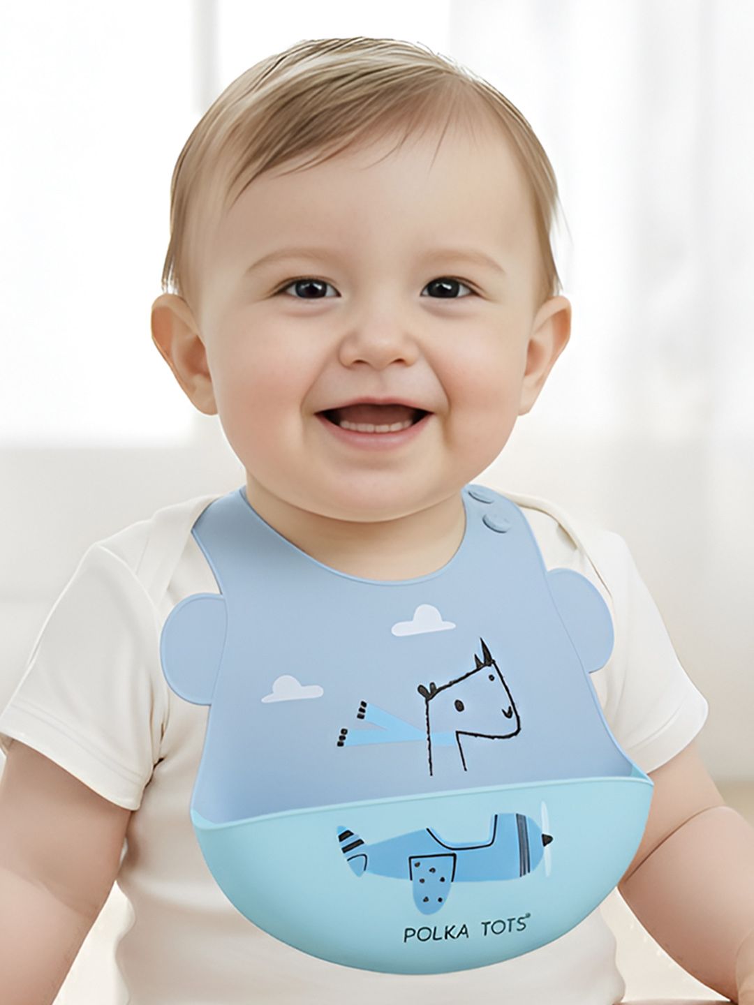 Polka Tots Kids Printed Waterproof Feeding Bibs