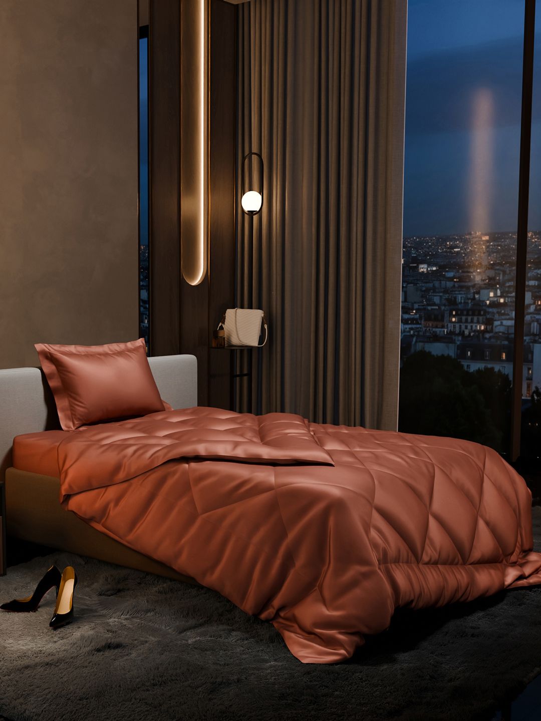 Stoa Paris Date Night Collection Geometric 3 Piece Single Regular Bedding Set