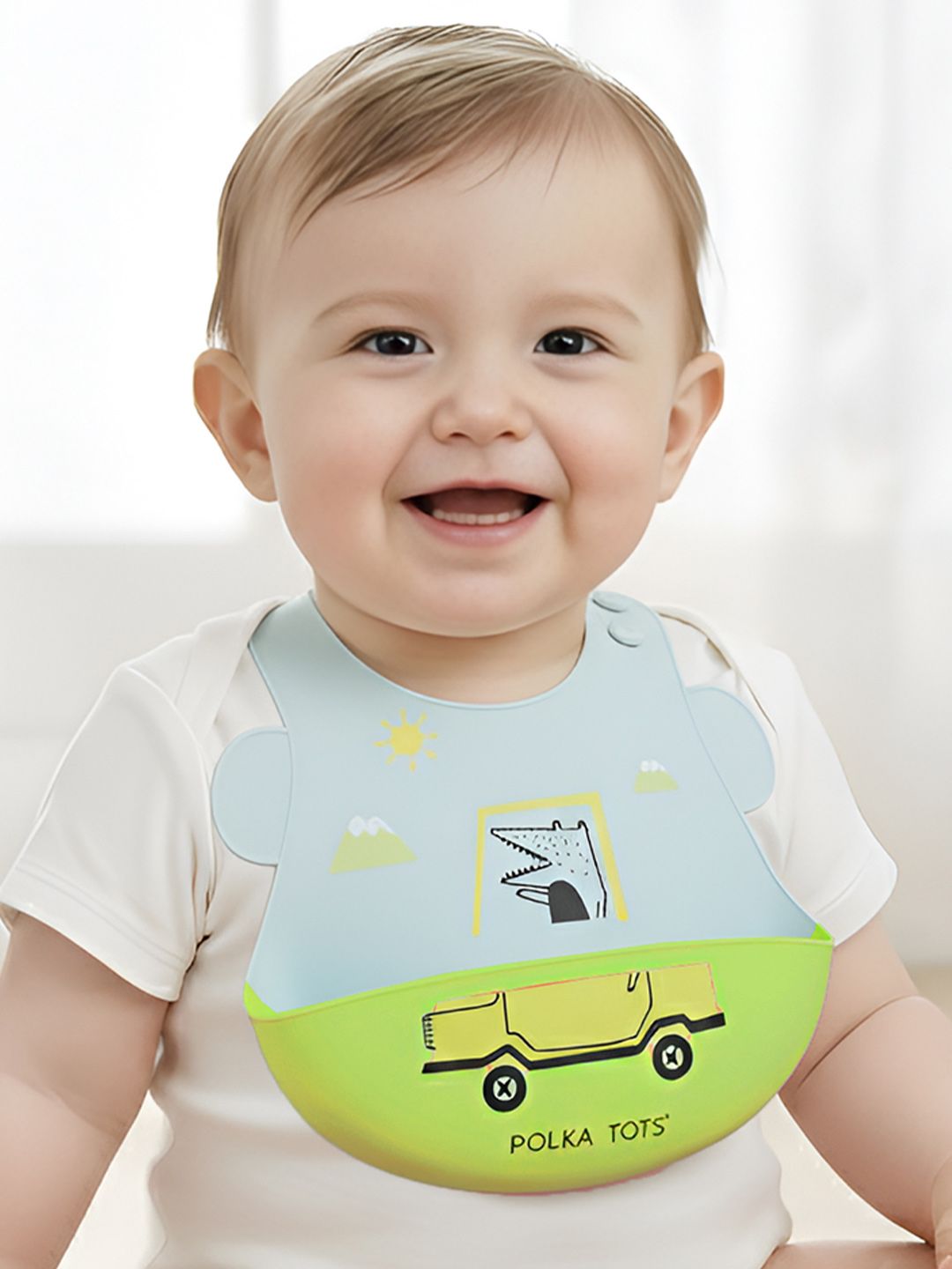 Polka Tots Kids Printed Waterproof Feeding Bibs