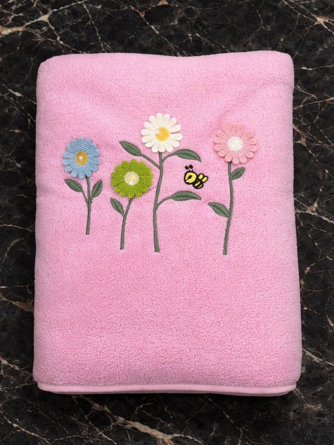DIVYAM - JOY OF COMFORT Women Rose & Pink 1 Printed Terry Cotton 450 GSM Bath Towel