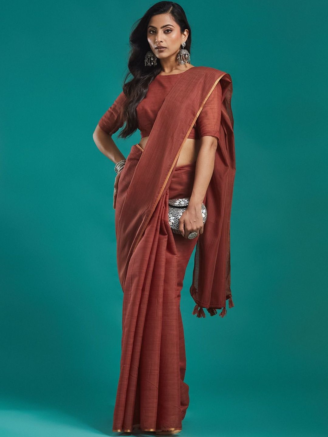kasee Woven Design Jute Cotton Saree