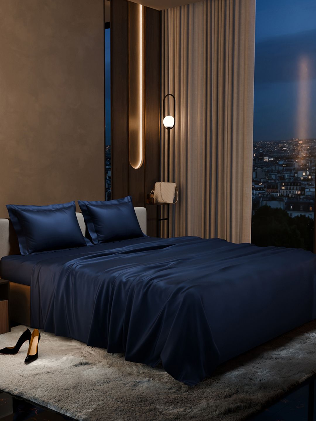 Buy Stoa Paris Date Night Collection 300 TC King Bedsheet 108 X 90 Inches -  - Home for Unisex