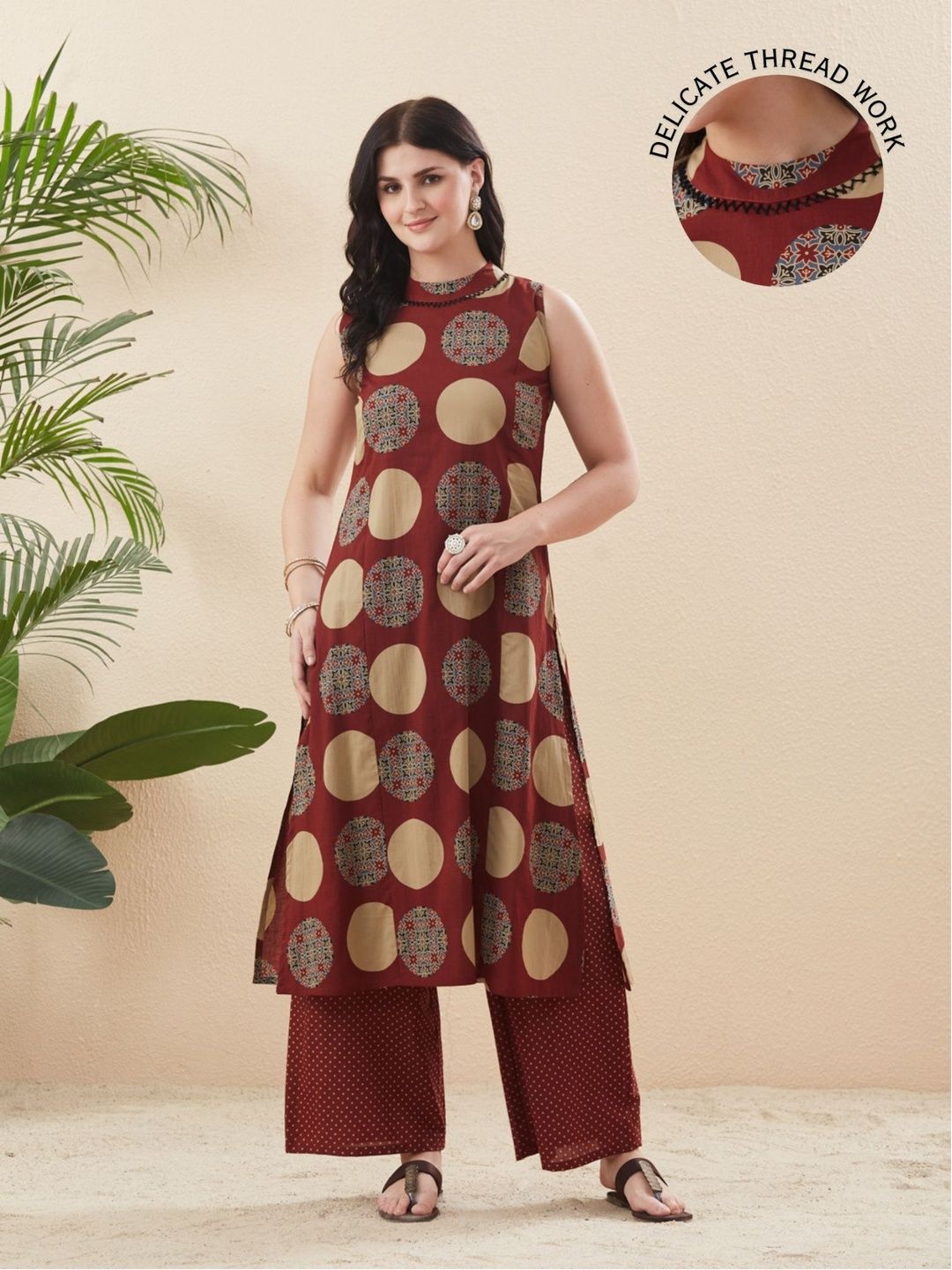 MOKOSH Women Cotton Printed Kurta And Palazzo Set