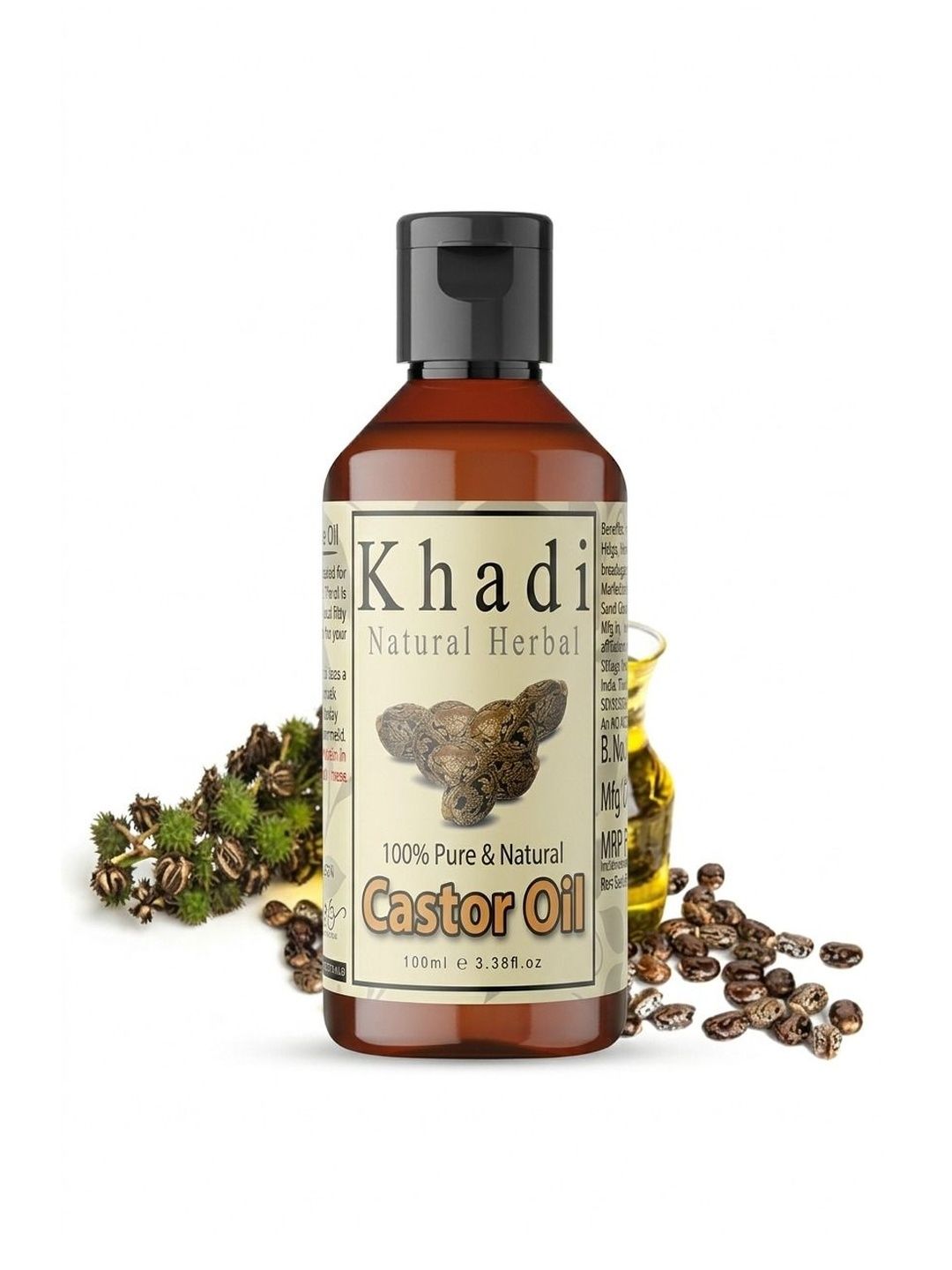 khadi natural herbal 100% Pure & Natural Castor Oil - 100 ml