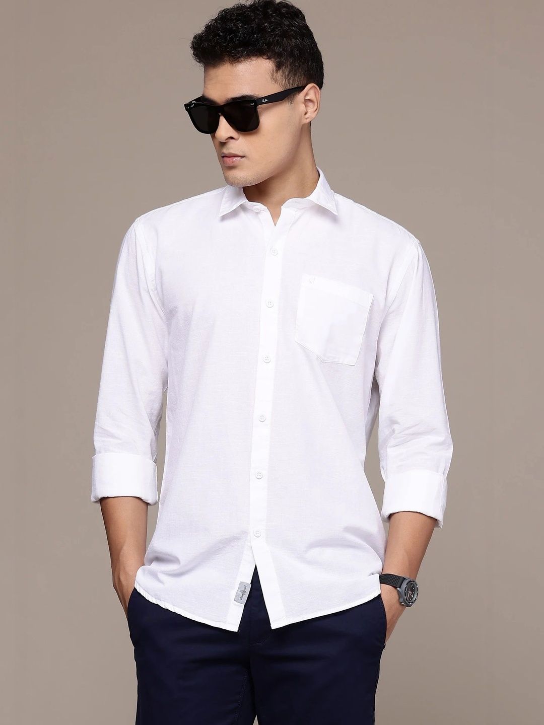 TIGER SNAKE Comfortable Classic Fit Solid Cotton Full Sleeves Every Occasion Shirts