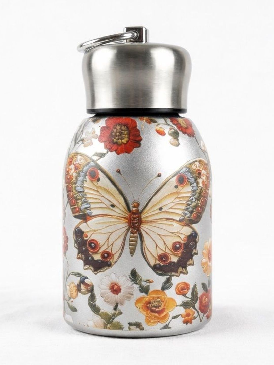 PIXNA Silver-Toned & Beige Single Stainless Steel Other Double Wall Vacuum Water Bottle