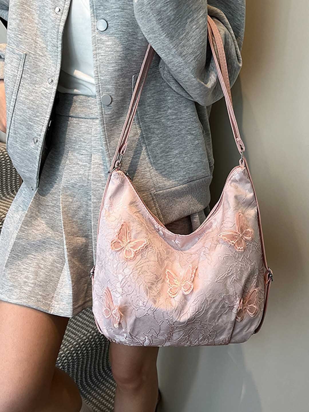Buy Lara Karen Embellished PU Half Moon Hobo Bag With Applique -  - Accessories for Women