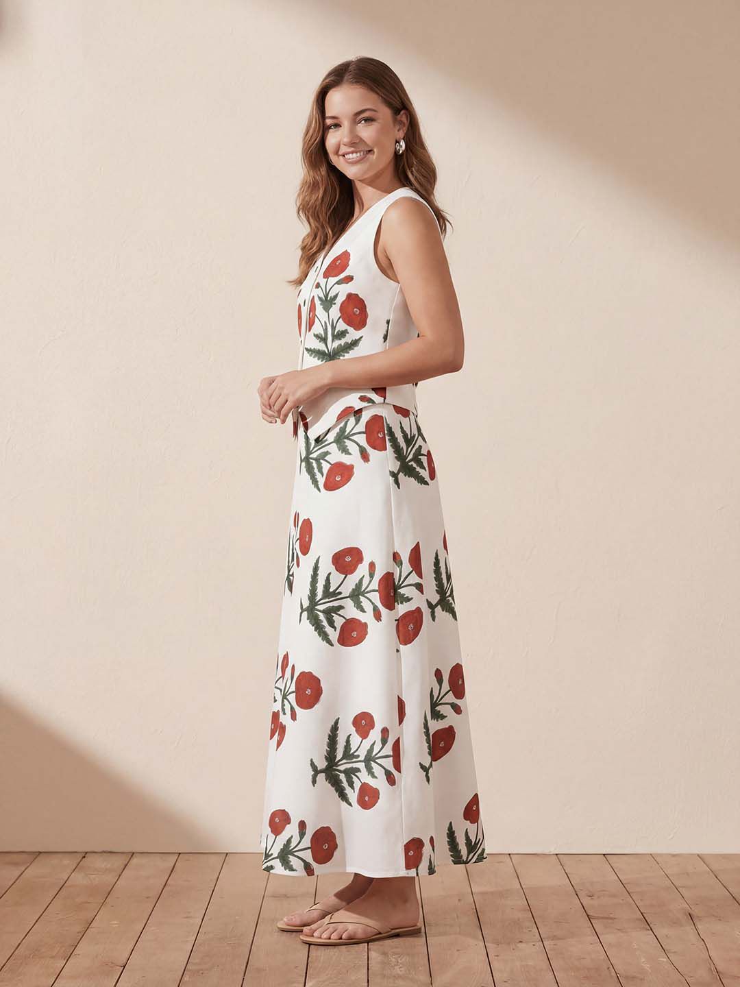 Floral Printed Top with Skirt 3