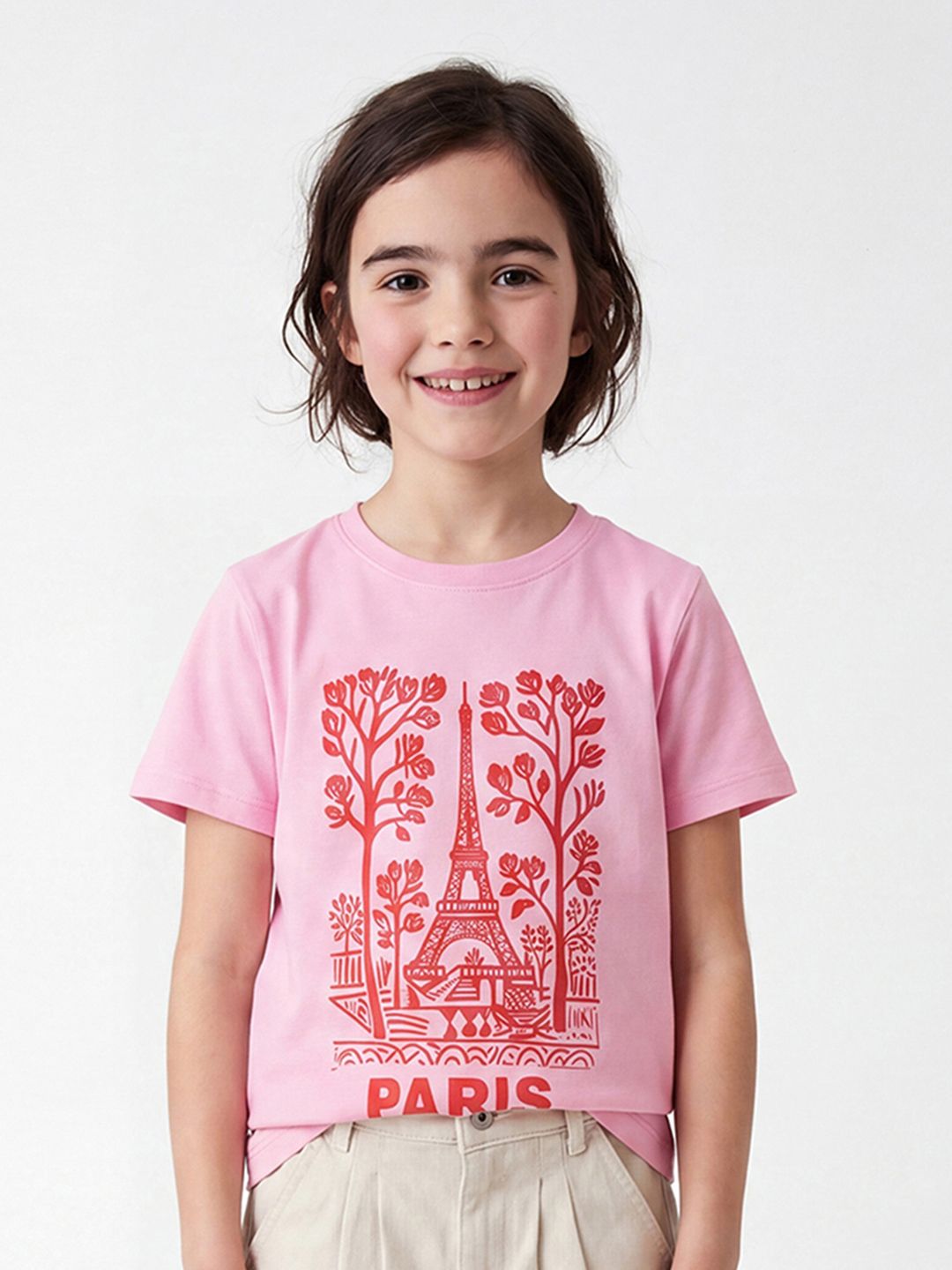 United Colors of Benetton Girls Printed Pure Cotton T-shirt