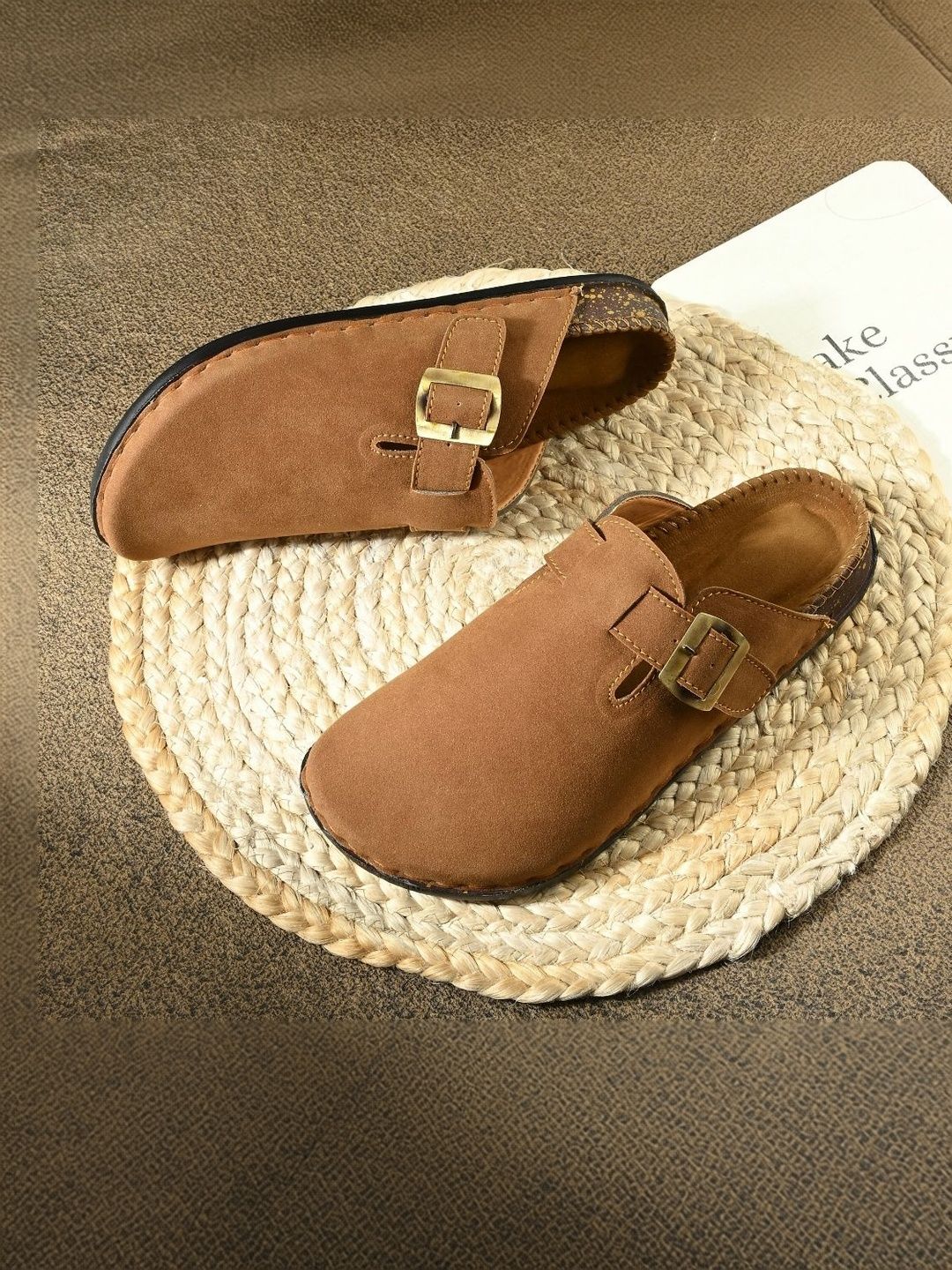 Pocy shoes Men Suede Clogs Sandals