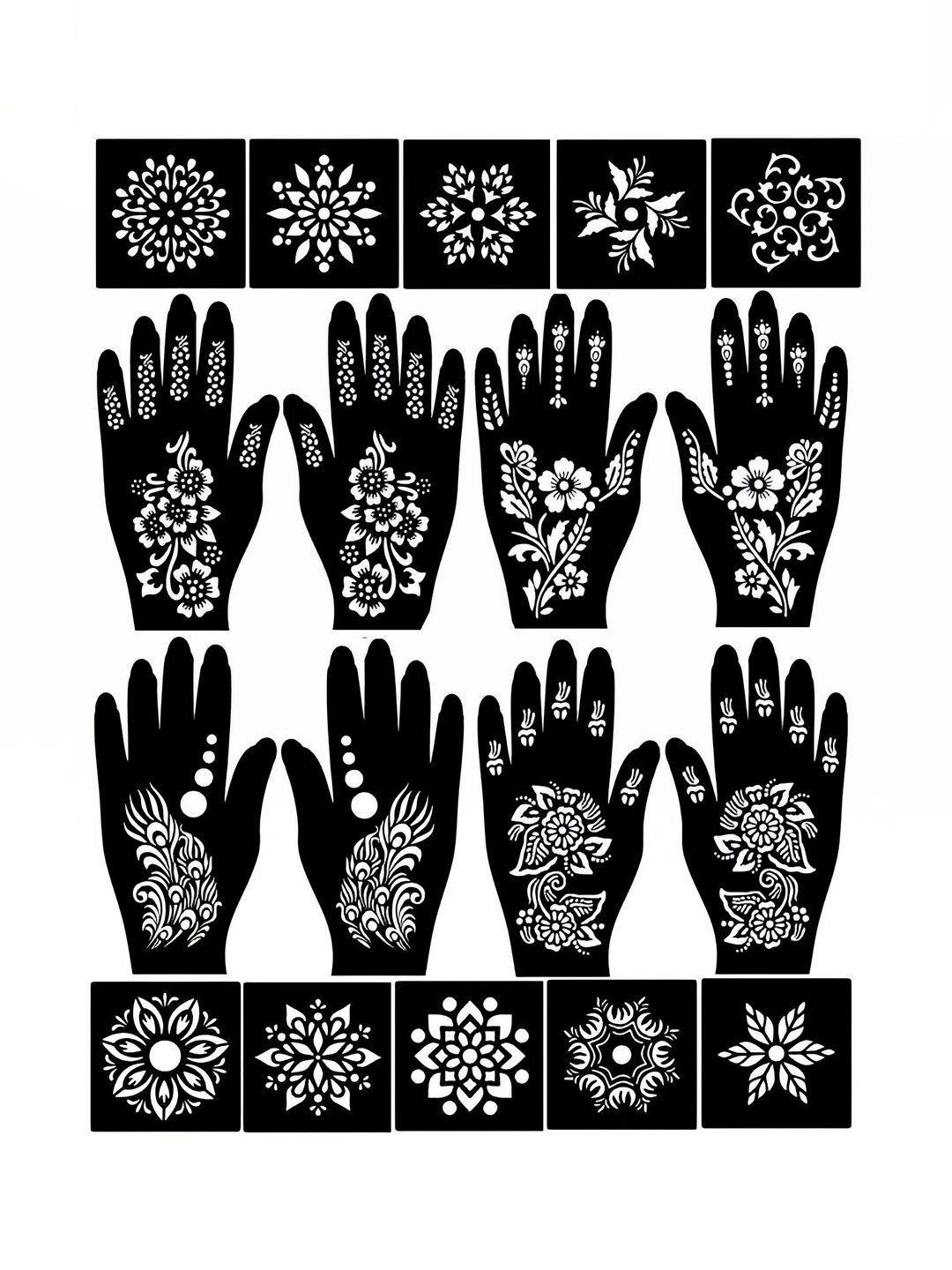 CERAVIA Set Of 14 Reusable Mehendi Stencil