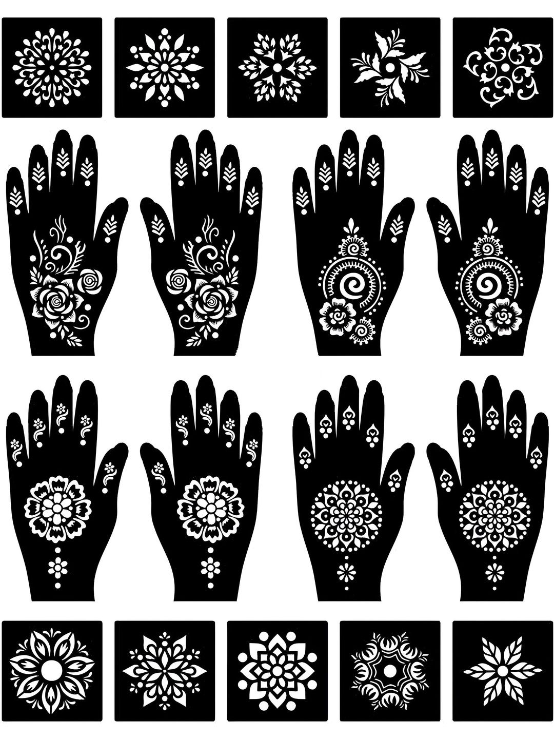 CERAVIA Set Of 14 Reusable Mehendi Stencil