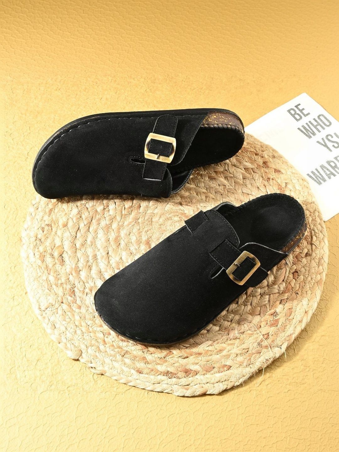 Pocy shoes Men Suede Clogs Sandals