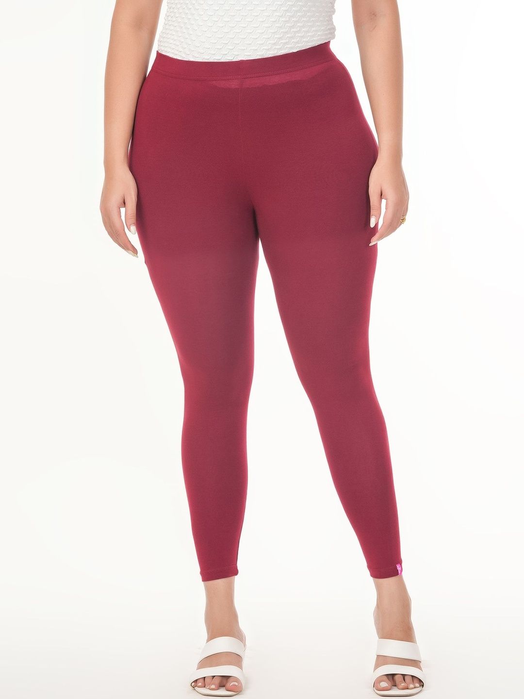 Loveit Women Cotton Blend Solid Ankle Length Leggings