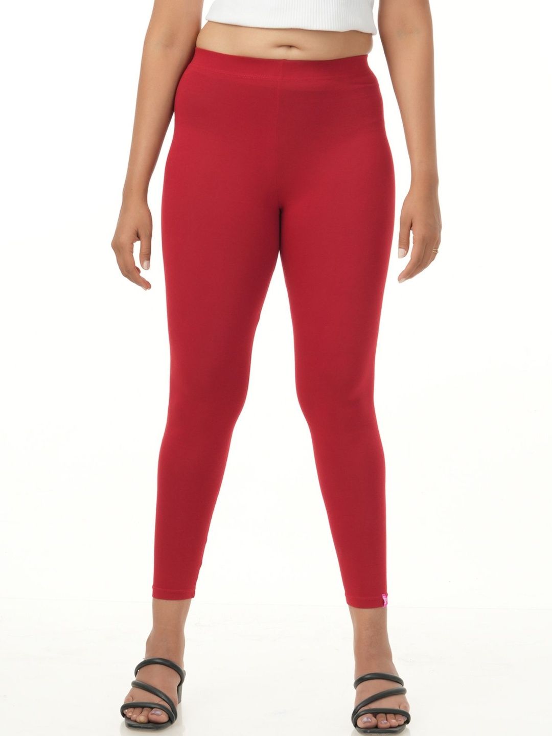Loveit Women Cotton Blend Solid Ankle Length Leggings