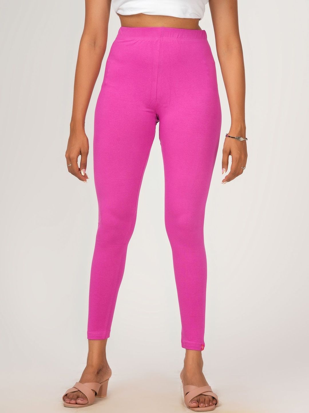 Loveit Women Cotton Blend Solid Ankle Length Leggings