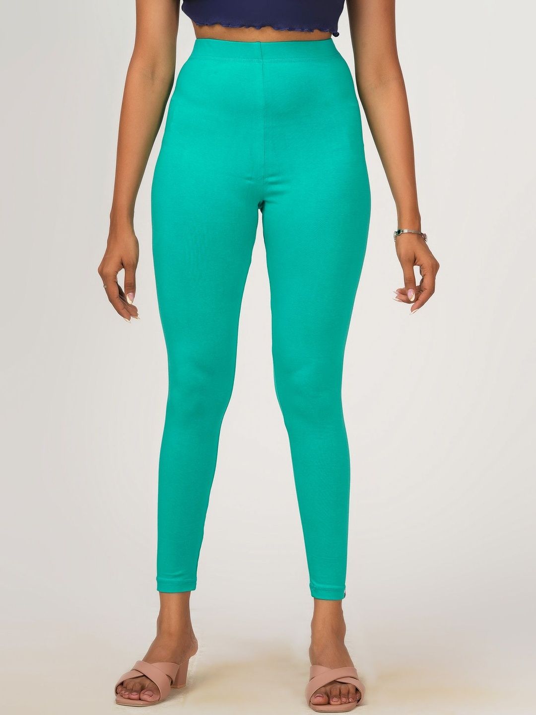 Loveit Women Cotton Blend Solid Ankle Length Leggings
