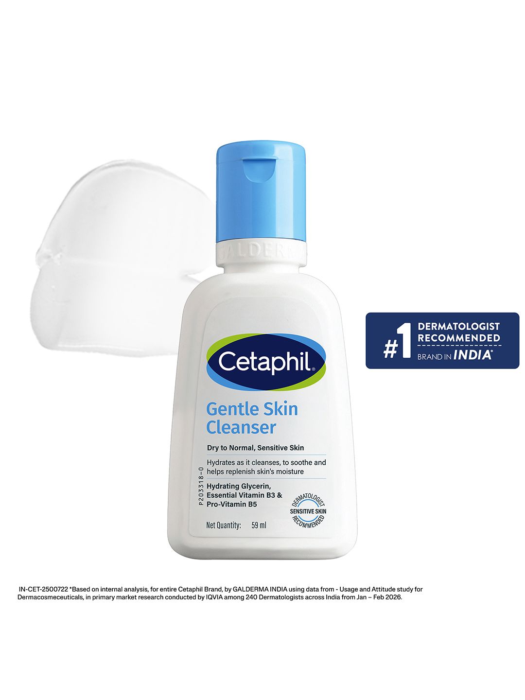 Cetaphil Gentle Skin Cleanser with Glycerin & Vitamin B3 for Dry & Sensitive Skin - 59 ml