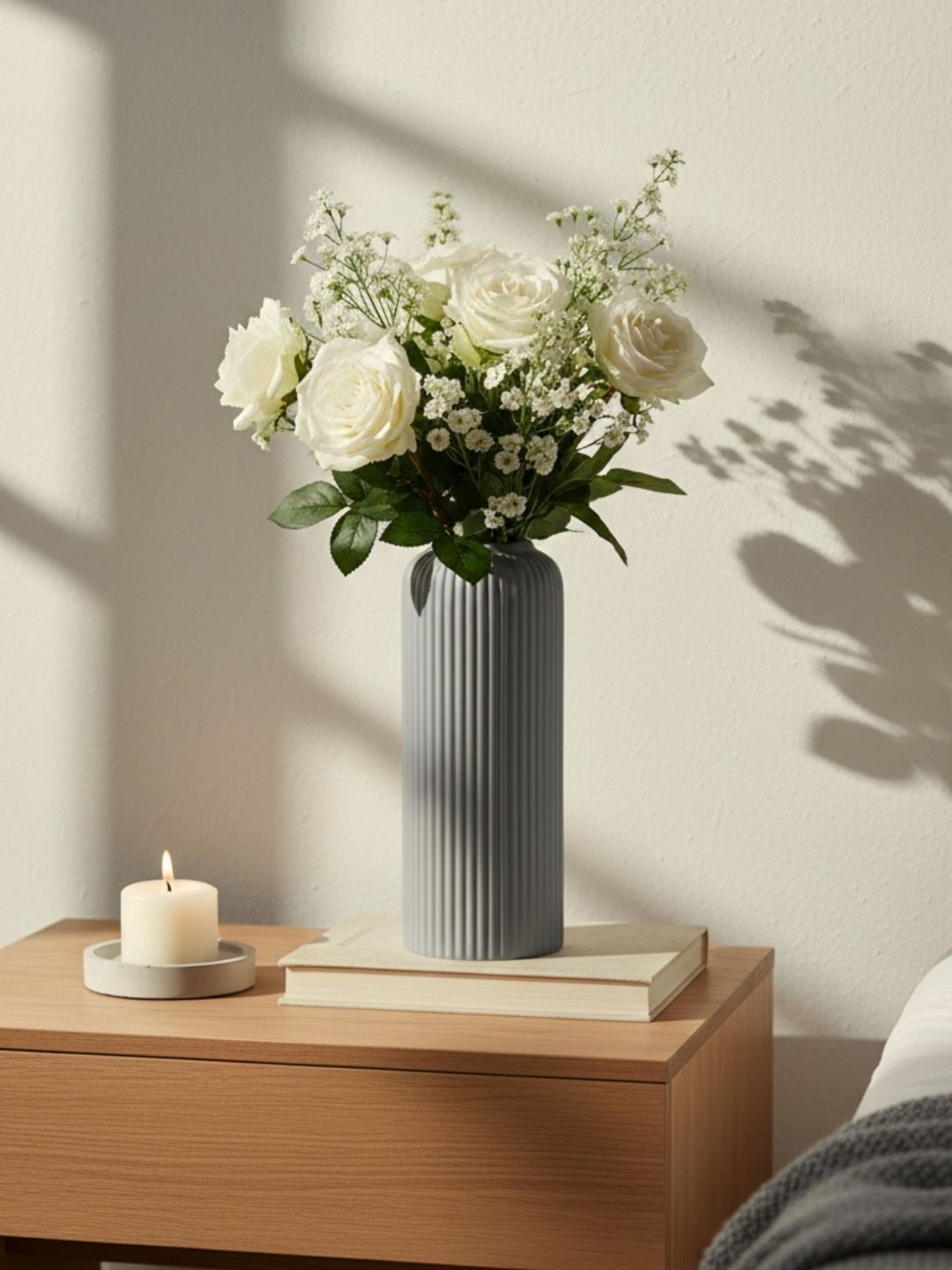Kreative Arts Grey Ceramic Flower Vase