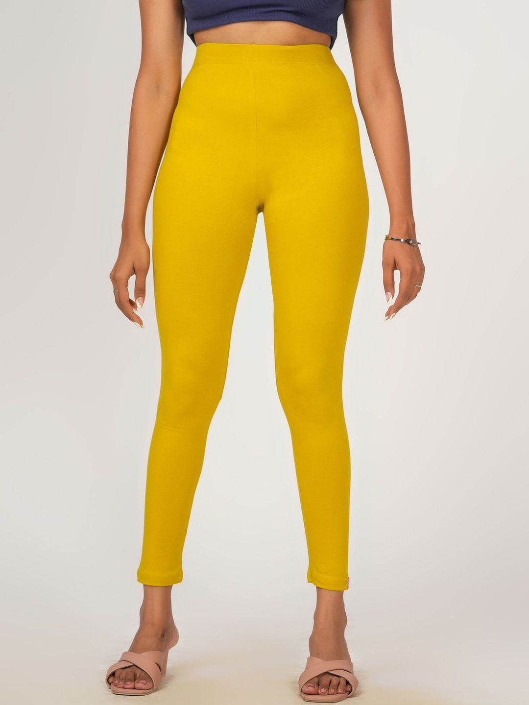 Loveit Women Cotton Blend Solid Ankle Length Leggings