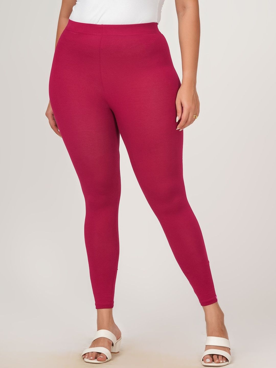 Loveit Women Cotton Blend Solid Ankle Length Leggings