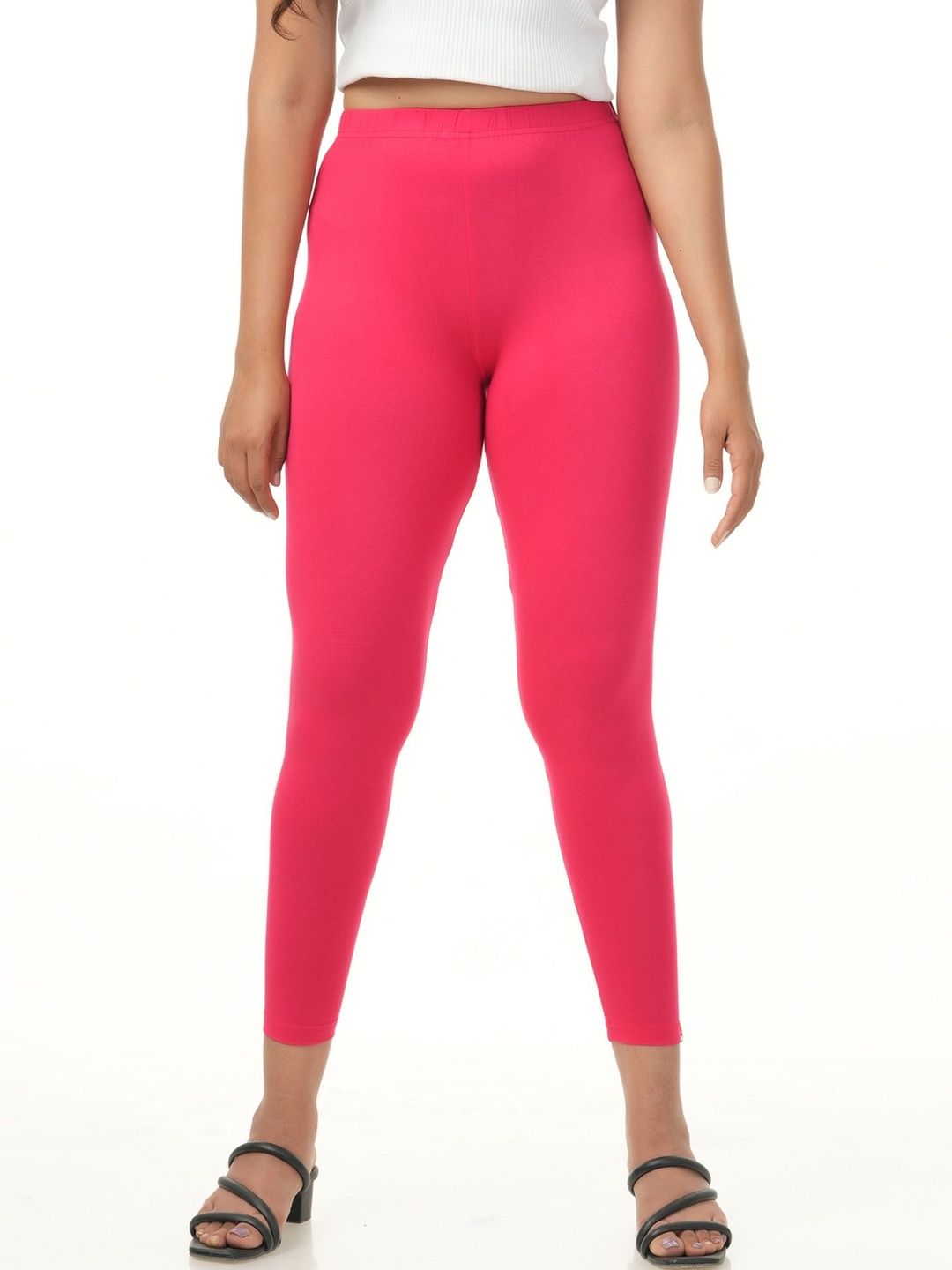 Loveit Women Cotton Blend Solid Ankle Length Leggings