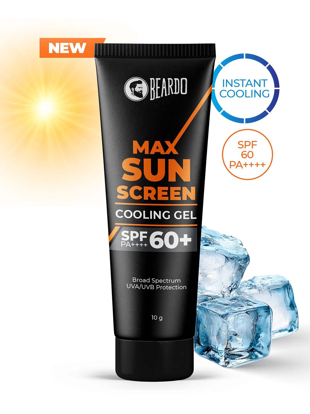 BEARDO MAX Sunscreen Cooling Gel SPF 60+ PA++++ with Broad Spectrum UVA/UVB Shield - 10 g