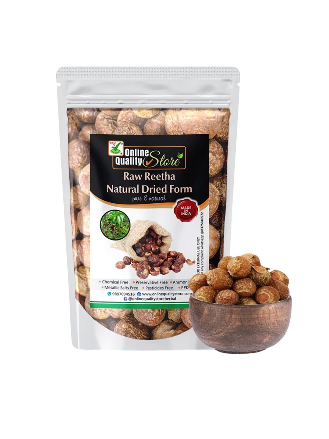 Online Quality Store Raw Ritha For Hair Growth - 200g