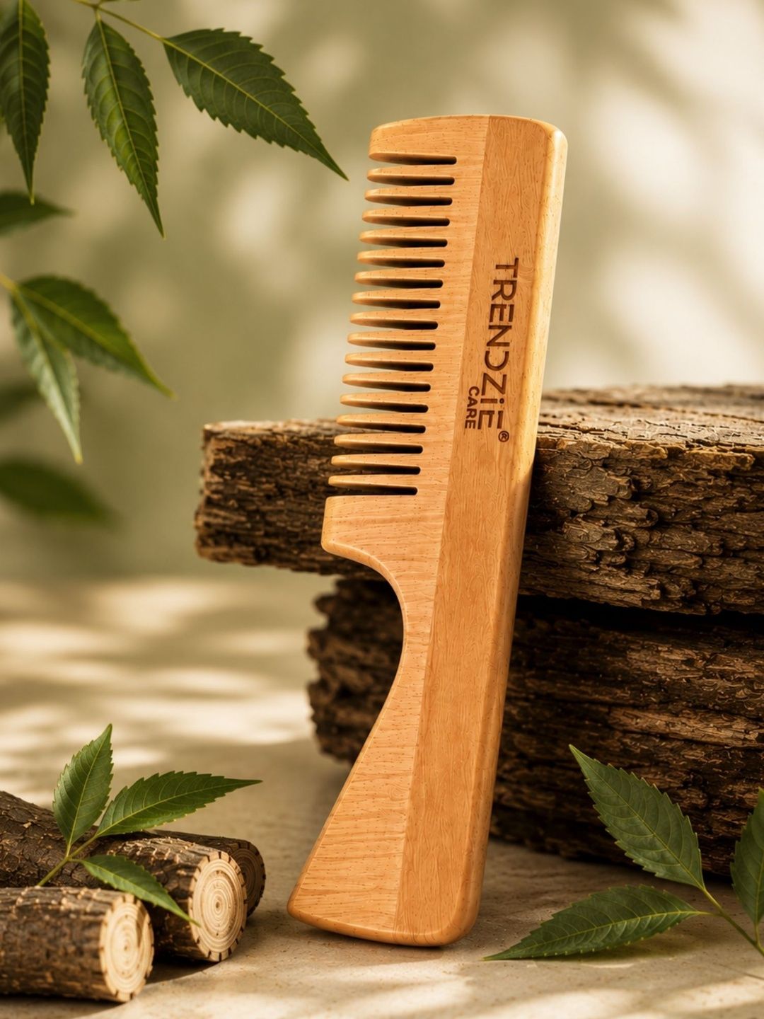 Buy TRENDZIE SKIN CARE Neem Wooden Comb With Long Handle For Hair Fall & Dandruff Control -  - Personal Care for Unisex