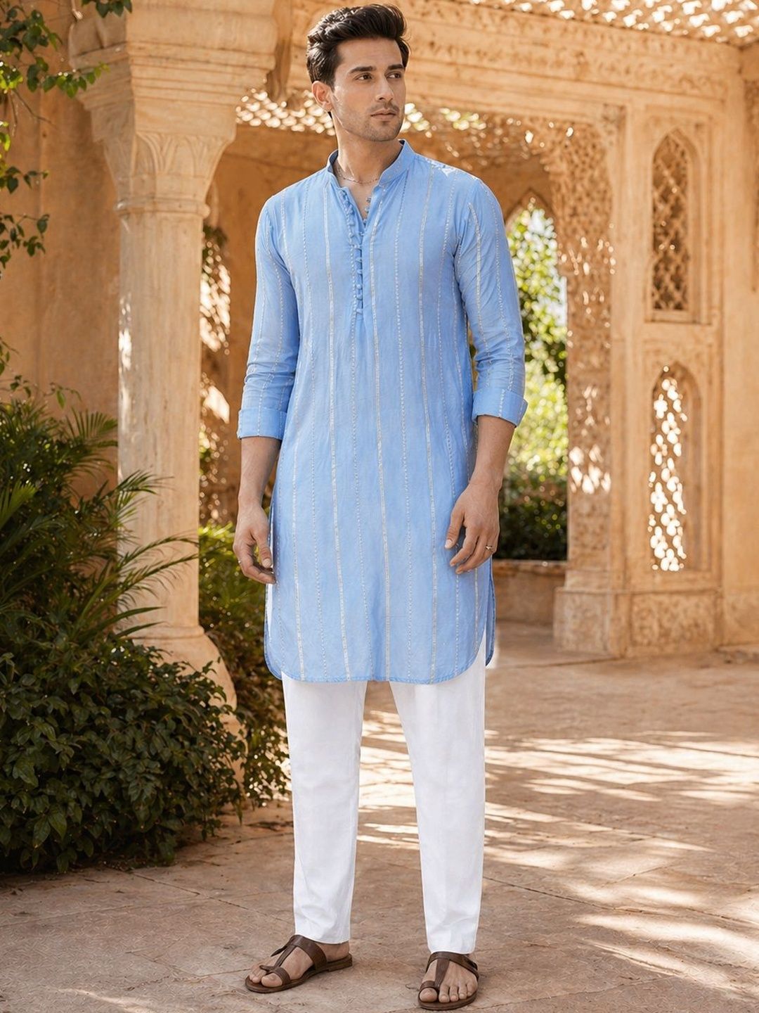 See Designs Men Striped Kurta
