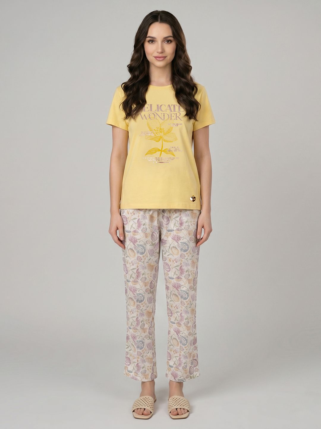 Monte Carlo Floral Printed T-shirt with Trousers