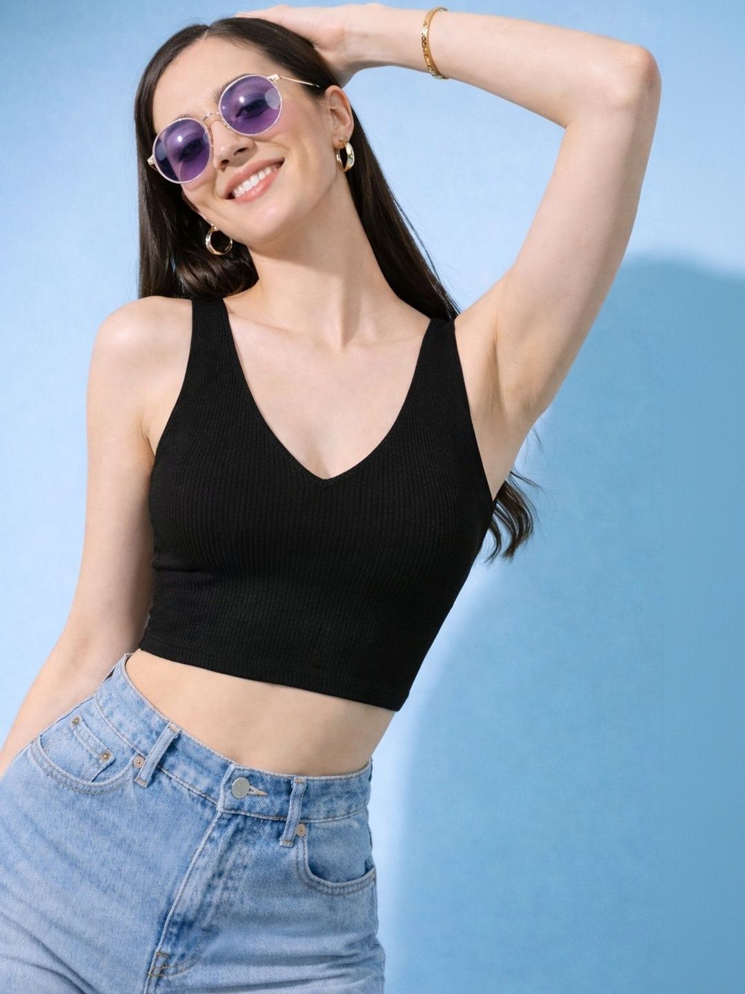 LADYGLOW Cotton Crop Top
