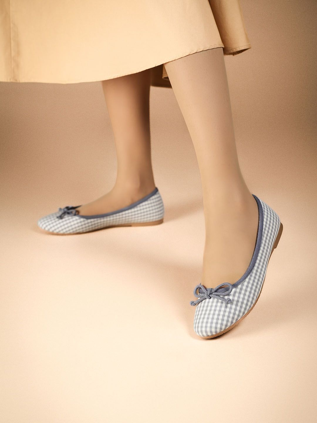 Theater Women Gingham Lilac Swans Mary Jane Ballerinas