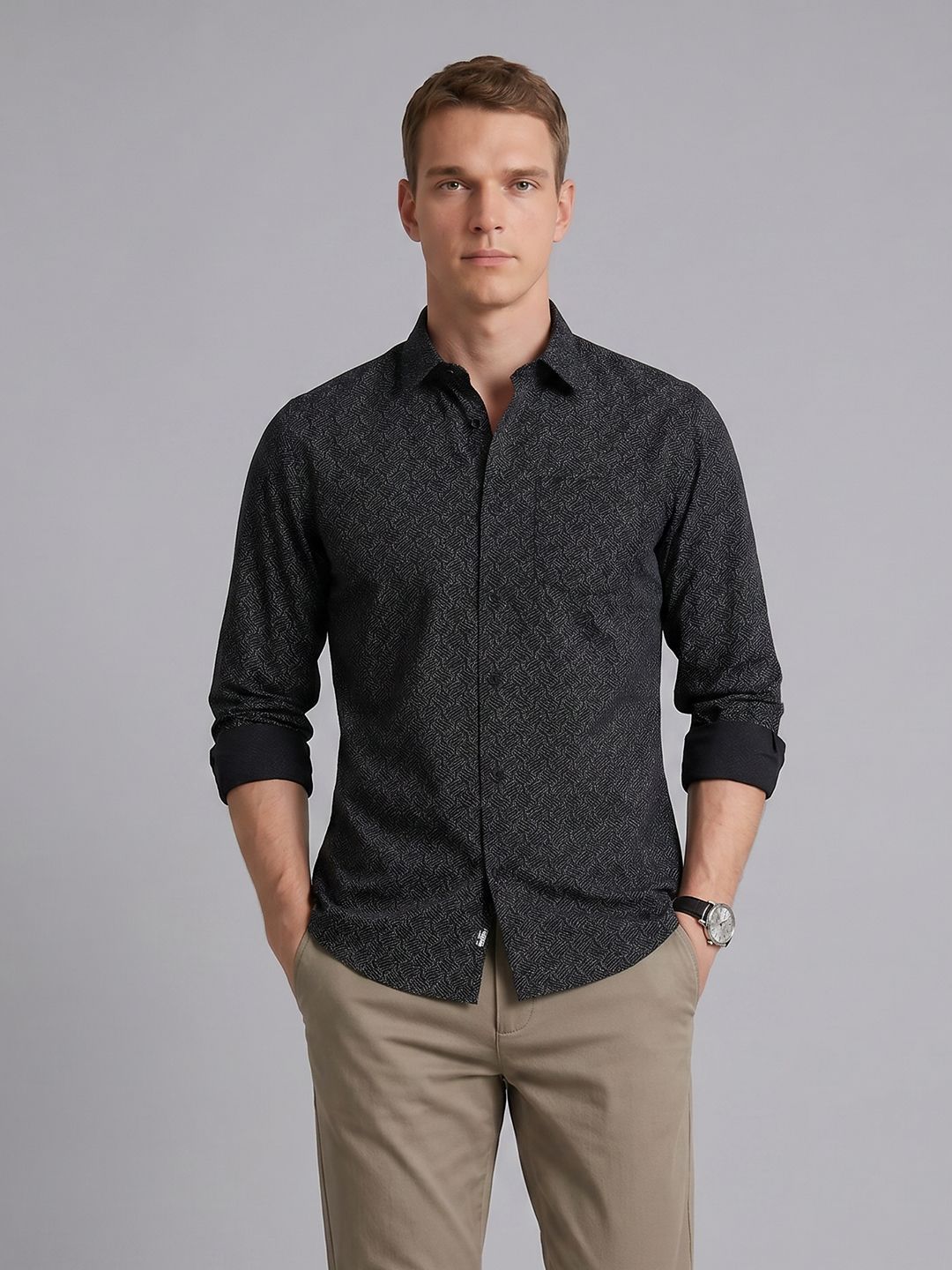 Blackberrys Abstract Printed Pure Cotton Formal Shirt
