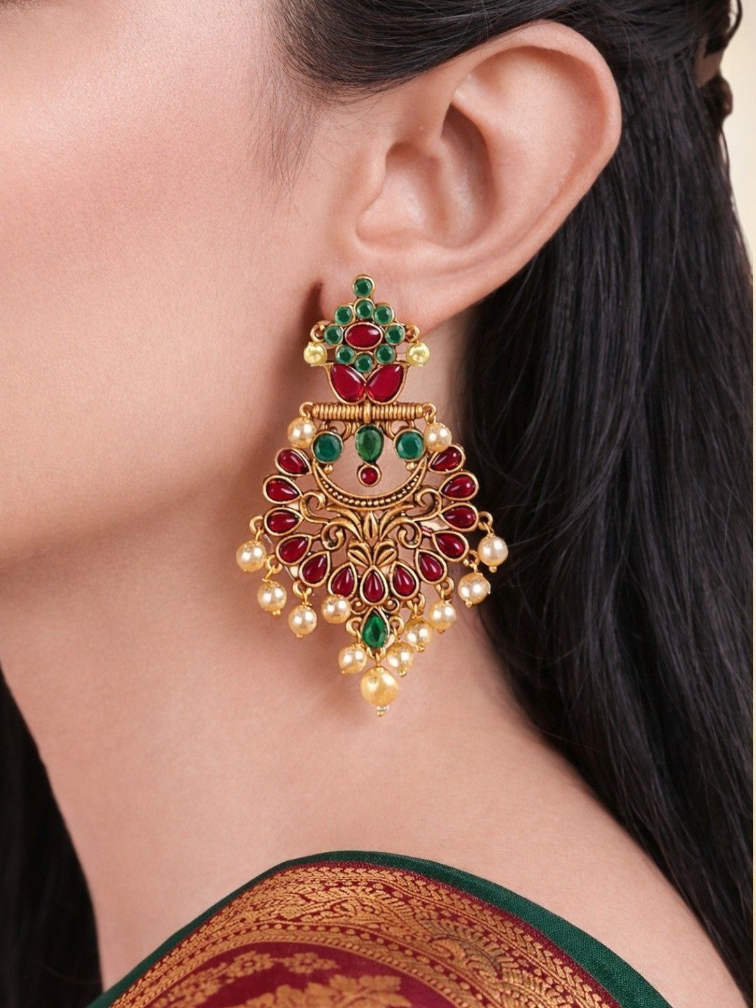 Buy OOMPH Floral Chandbalis Earrings -  - Accessories for Women