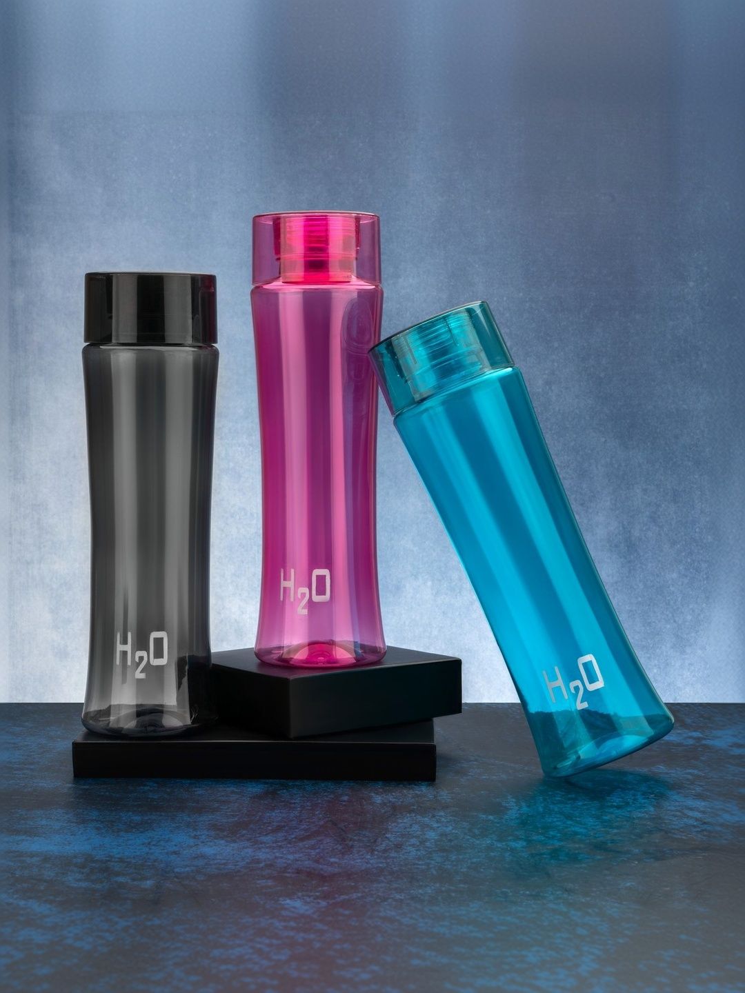 Aura Black & Blue Set of 3 Plastic Other Water Bottle