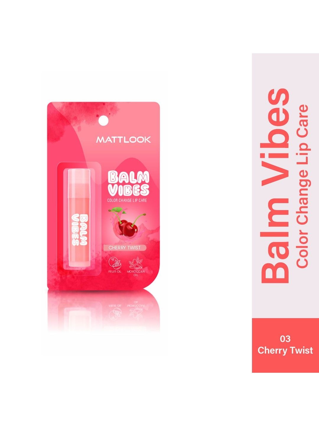MATTLOOK Long Lasting Color Changing Lip Balm - Cherry Twist 03 - 3 g