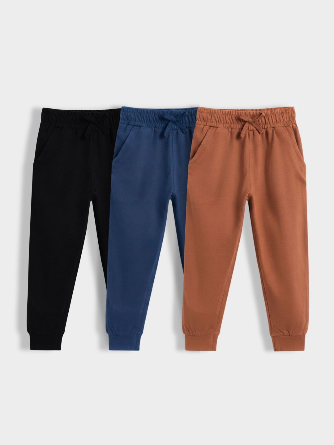 Orange Sugar Kids Unisex Pack of 3 Cotton Joggers