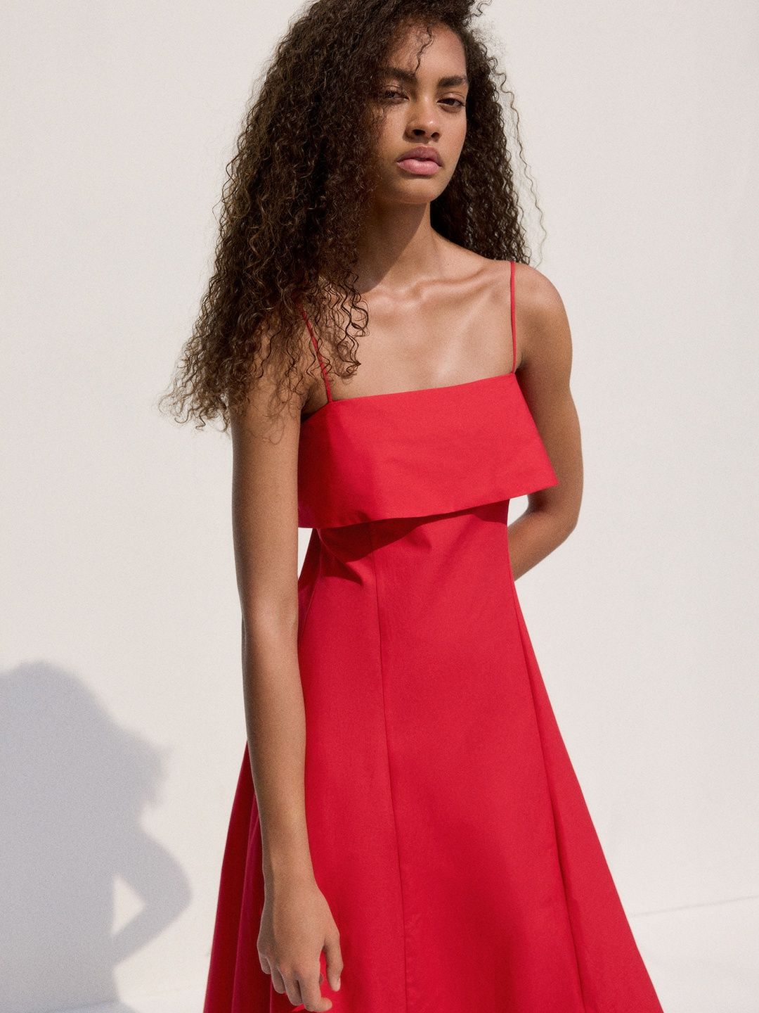 Starring Hailey Bieber Shoulder Straps A-Line Midi Dress