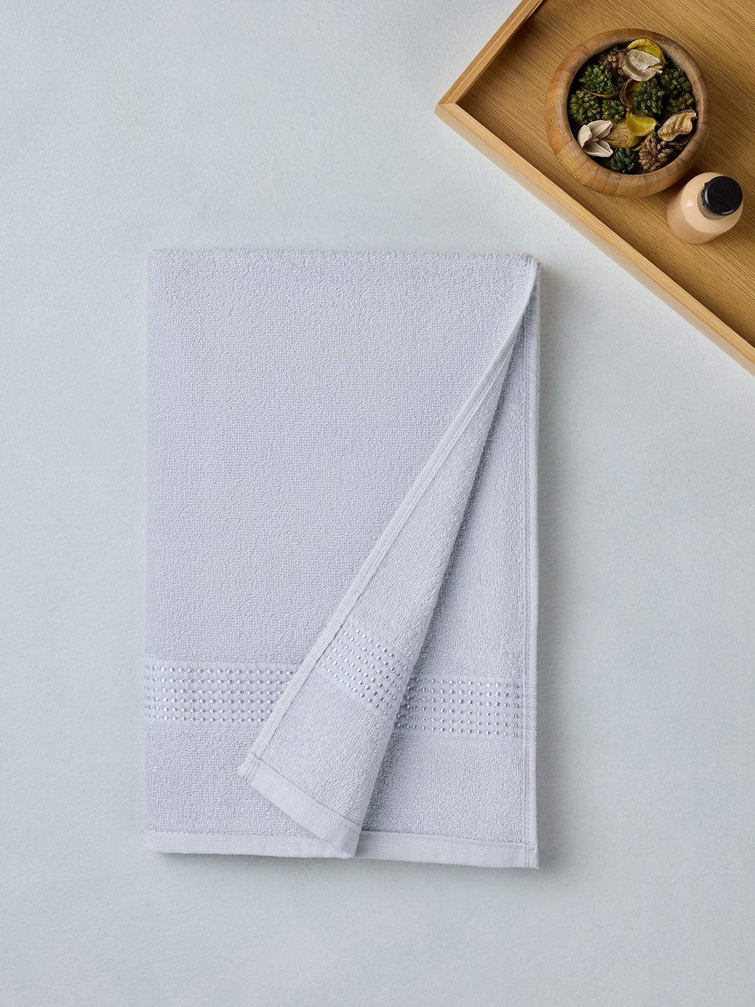 Buy Himeya Misty Grey 320 GSM Cotton Bath Towel -  - Home for Unisex