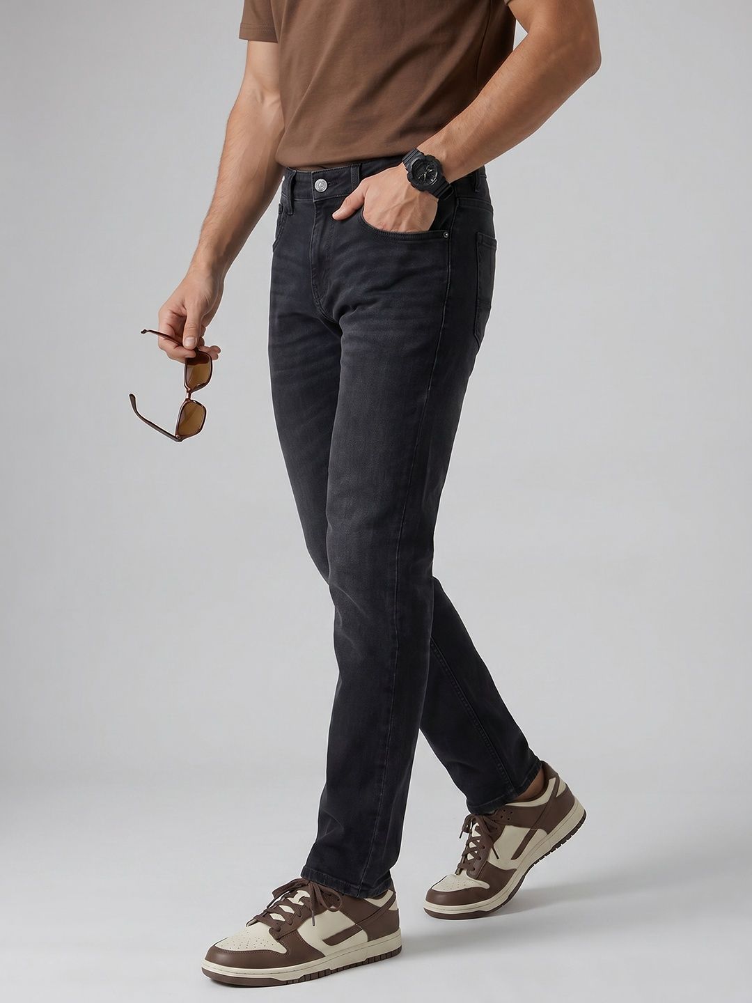 SPYKAR Men Nico Slim Fit Low-Rise Stretchable Black Jeans