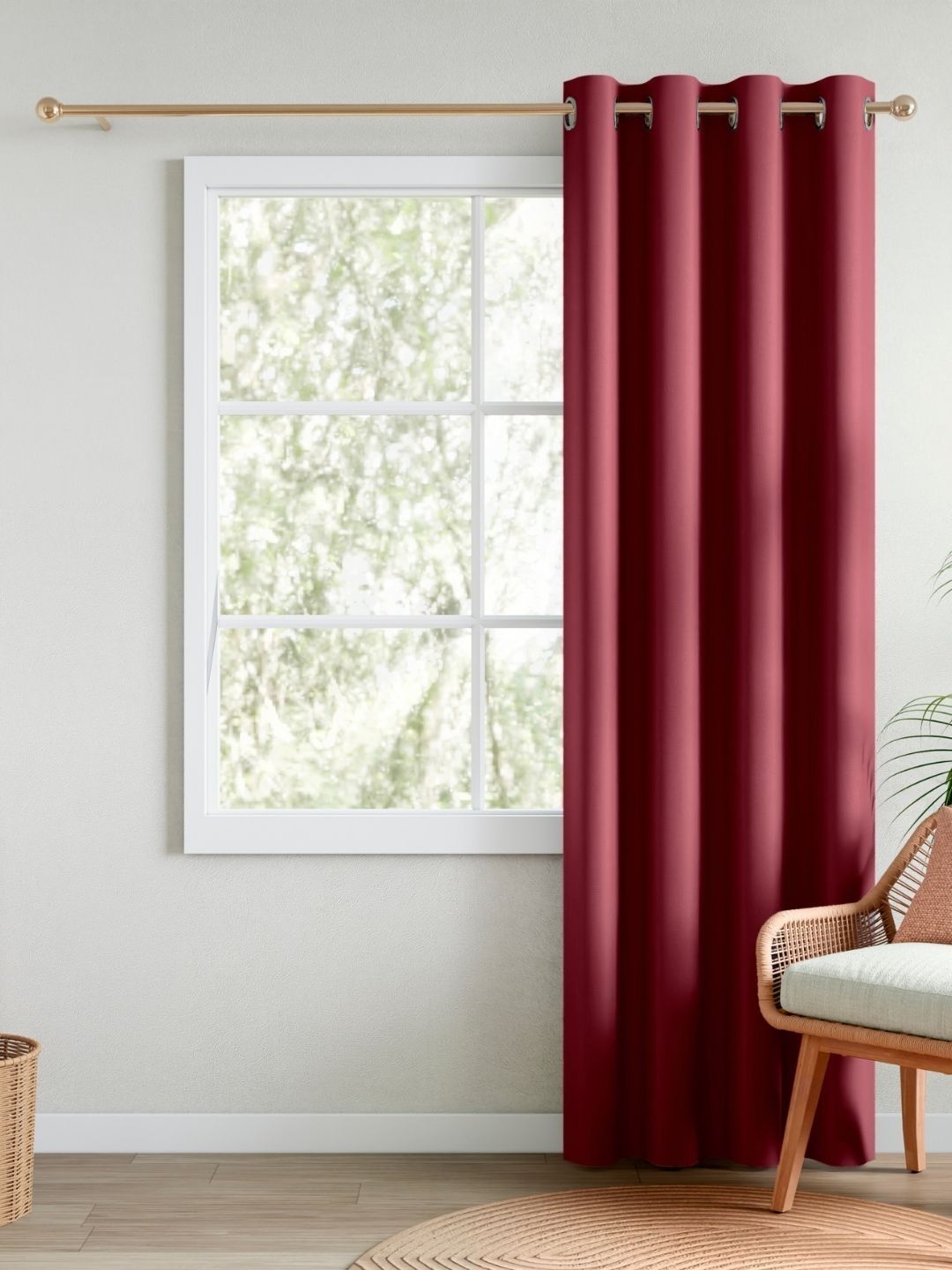 RIVERMOOR Maroon Black Out Door Curtain
