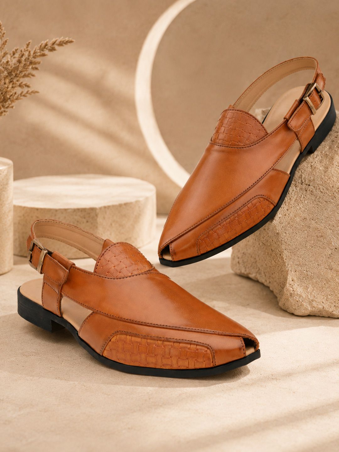 House of Pataudi Men Shoe Style Sandals