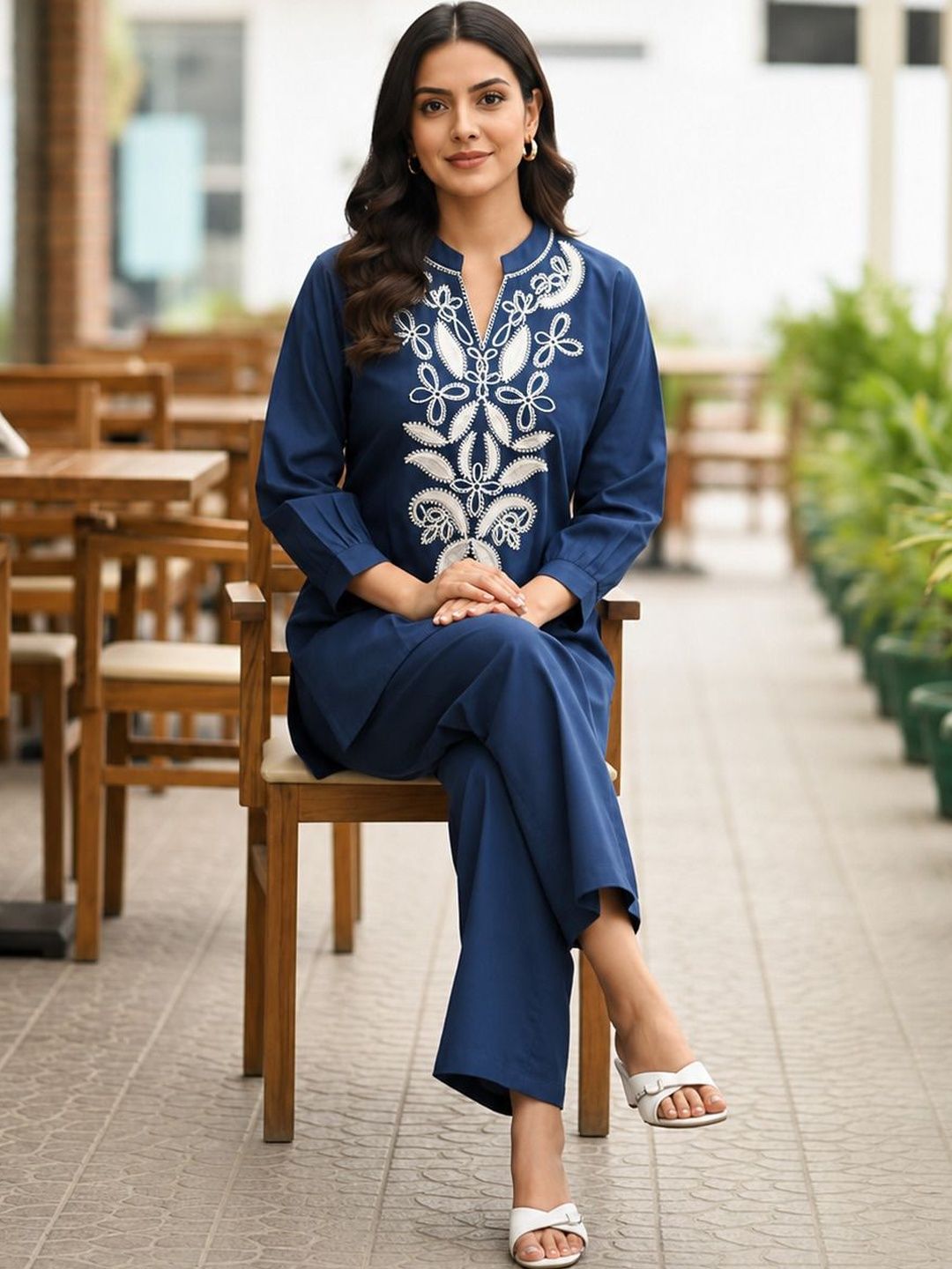 Embroidered Tunic with Palazzos 5