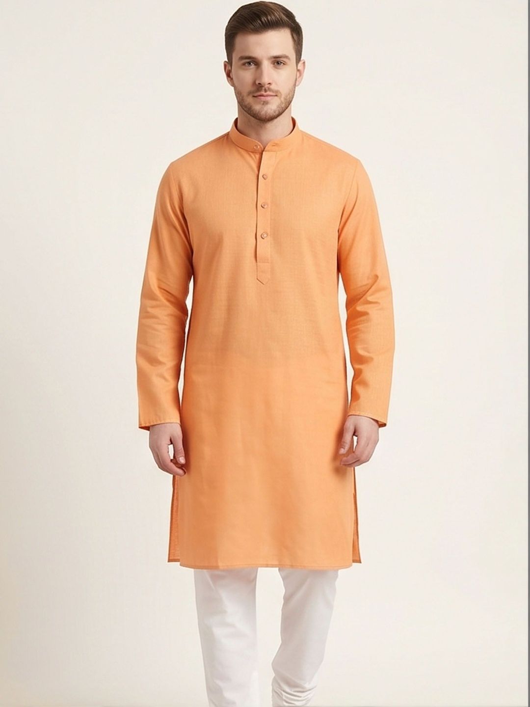 PANTOM Men Regular Pure Cotton Kurta with Churidar